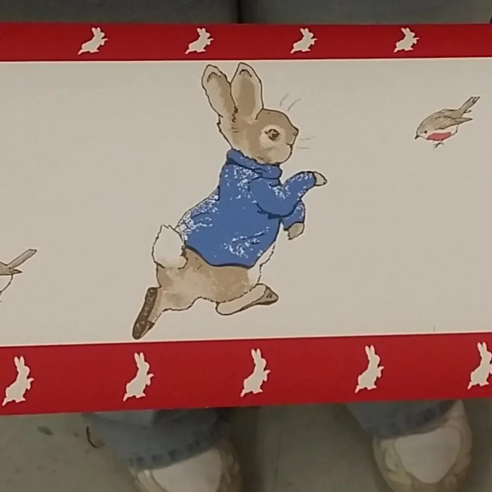 Beatrix Potter Themed Wallpaper Border Red Edge PrePasted 5 Yd Roll Peter Rabbit